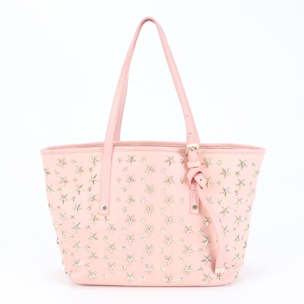 美品 ホログラムシール付 サシャ スター スタッズ レザー トート バッグ 肩掛け ショルダー ハンド レディース EUE CP17-5 中古