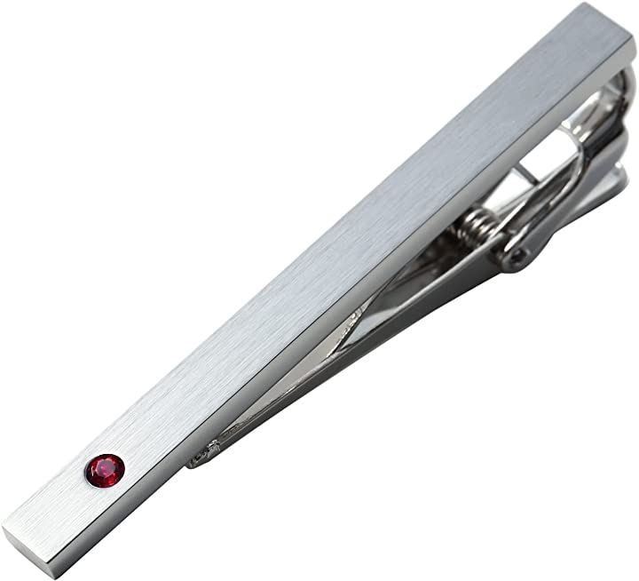 ネクタイピン スワロフスキー 誕生石 タイバー メンズ 日本製 12color(アメジスト)