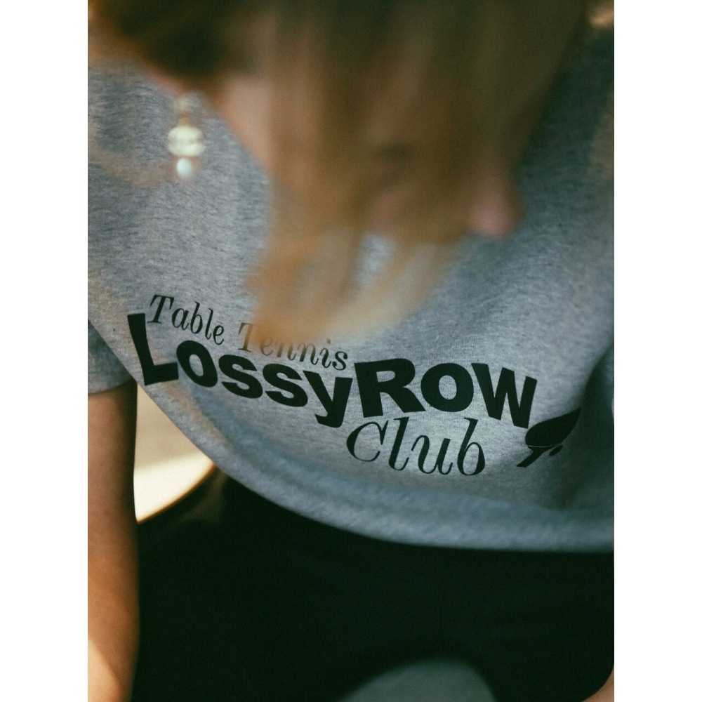 LOSSYROW ラケット ポイント ハーフスリーブ Tシャツ メランジグレー