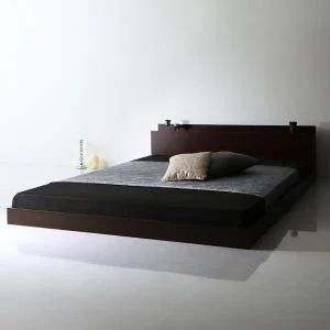 ダブルベッド マットレス付き スタンダードポケットコイル ローベッド