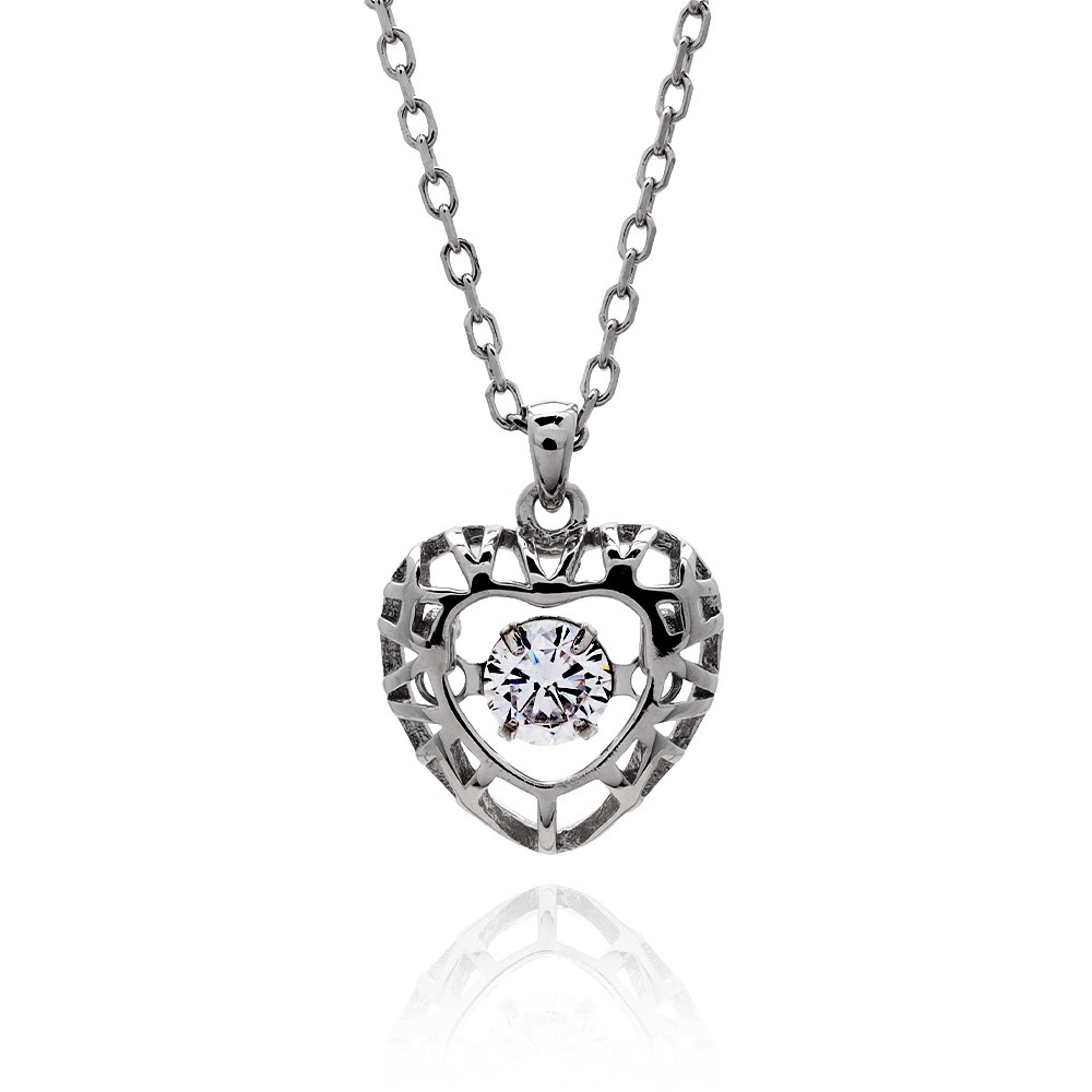 S925 ダンシングハート ネックレス [fhns056-silver]