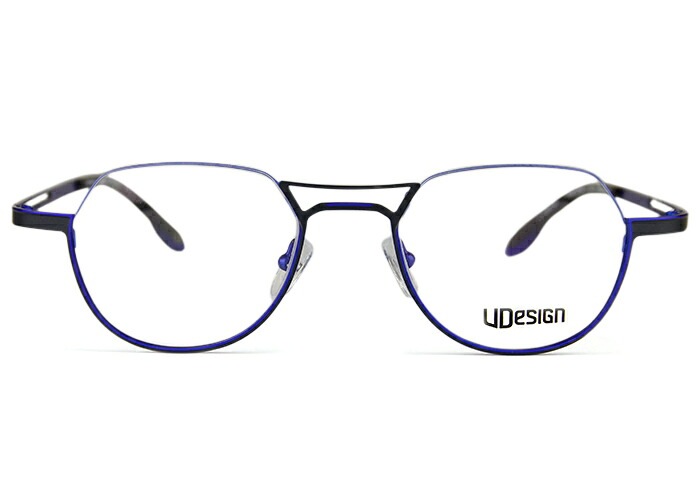 ブイデザイン VDesign 5945 c.bl ブルー メガネ めがね 眼鏡 アンダーリム ポリゴン 多角形 ハーフリム 逆ナイロール ボストン