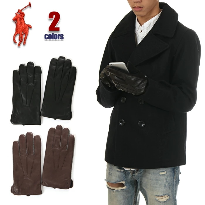ラルフローレン 手袋 スマホ対応 メンズ レザー POLO RALPH LAUREN 本革 革 てぶくろ グローブ 防寒 スマホ USAモデル スマホ操作対応 USA おしゃれ ブランド ファッション