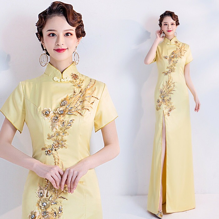 チャイナドレス ロング チャイナ服 チャイナロングドレス 大きいサイズ チャイナ風 ワンピース コスプレ おしゃれ フォマールチャイナワンピース 文化祭 発表会