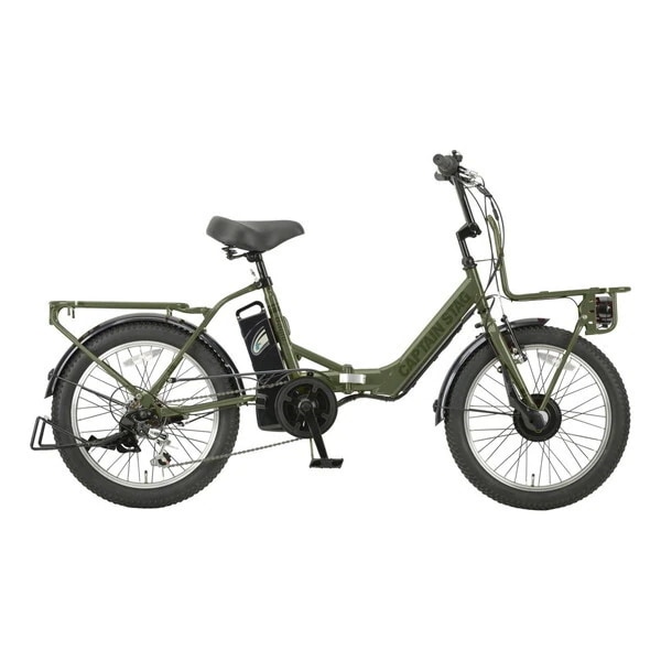 YG-1504 FDB206 eバーギー電動(アーミーグリーン) 電動折りたたみ自転車 (外装6段変速)