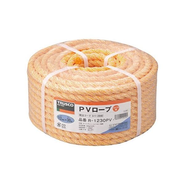 PVロープ 12mmx30m コイル巻 黄 R-1230PV 1巻