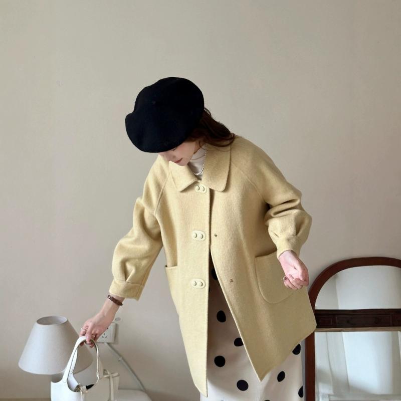 秋服 レディース ファッション オシャレ カワイイ シンプル 大人カワイイ 大きいサイズ ウール コート ミドル丈 S カジュアル