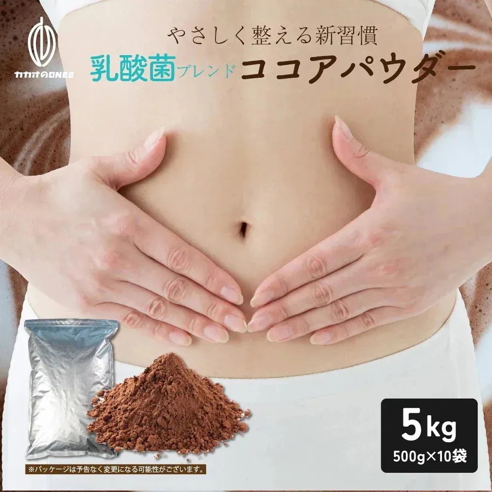 乳酸菌ブレンドココアパウダー 5kg(500g×10) 純ココア ココアココア 砂糖不使用 無添加 香料不使用 パウダー カカオ 大容量 お徳用 製菓 製パン お菓子作り