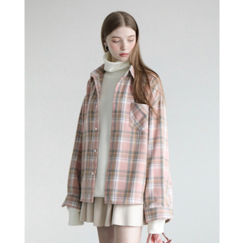 韓国公式ブランド AVAN / Overfit Check Shirt 3color チェックシャツ