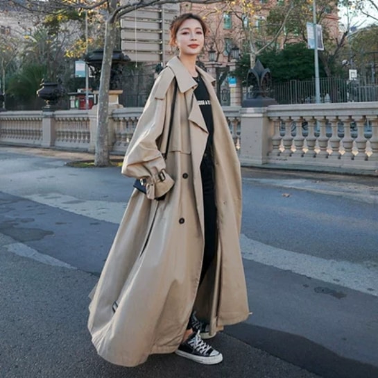 コート 上着 トレンチコート 膝下 ロング丈 長袖 ベルト 前開き ボタン 大人可愛い きれいめ シンプル 大人 上品 おしゃれ 大人女子 こなれ感 無地 10代 20代 30代 40代 レディース