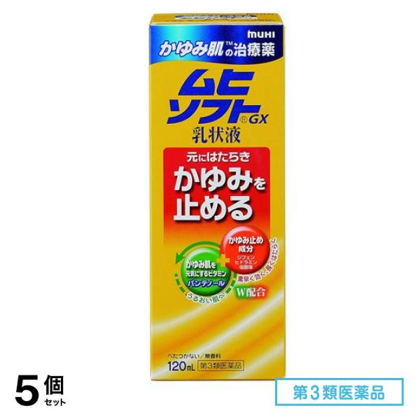 第３類医薬品 ムヒソフトGX 乳状液 120mL 5個セット