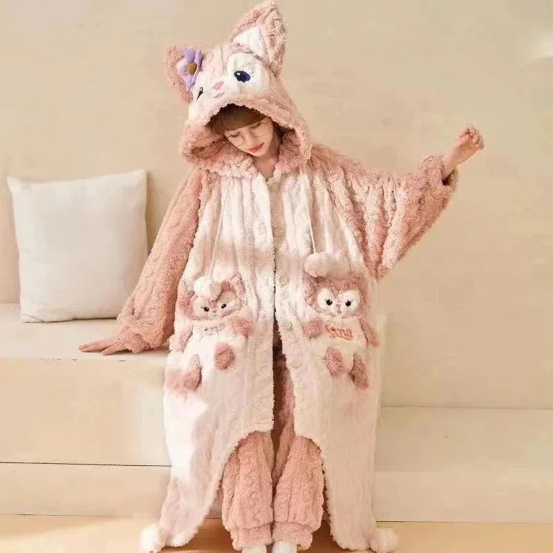 【1 つ購入すると 1 つ無料】新作 ディズニー クッキーアン ふわふわ ウェア 可愛い 秋冬 リーナベル パジャマ シナモンロール ウェア マリーちゃん 超暖かくて超厚い パジャマ170