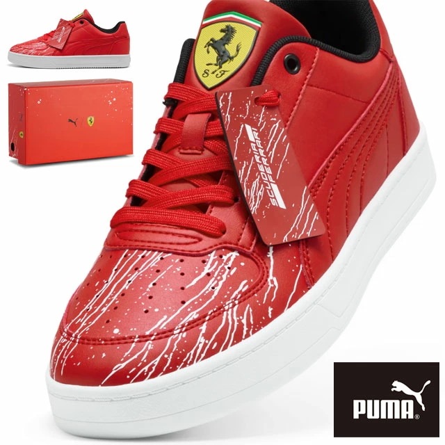 プーマ スニーカー メンズ フェラーリ ケーブン 2.0 カラー S 赤 ローカット 紐靴 カジュアルシューズ 01 ロッソ コルサ 308739 送料無料