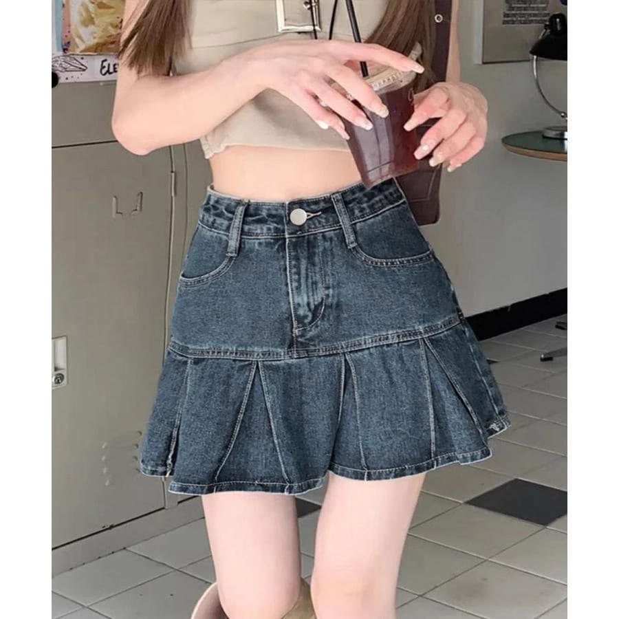 【Primepic】ハイウエスト フレアスカート レディース Aラインスカート 細見えショートスカート オルチャン ボトムス 大人カジュアル