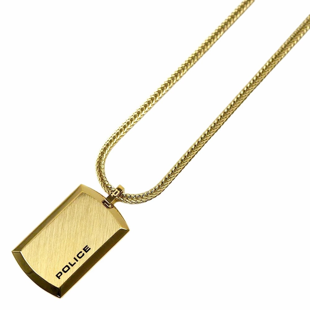 [訳ありアウトレット(箱に難あり)] ポリス ネックレス ペンダント ドッグタグ メンズ ユニセックス ゴールド ステンレス アクセサリー POLICE PJ.24920PSG/01-A