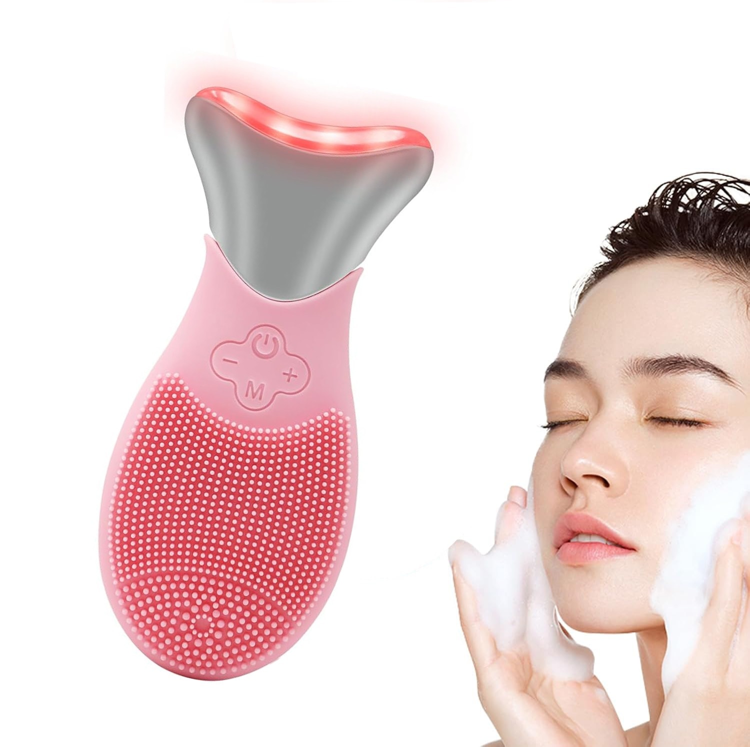 【爆発品】電動洗顔ブラシ 美顔器 リフトアップ 洗顔器 毛穴洗浄 ネックケア IPX7完全防水 一台7役 超音波 5段階振動 自宅用 持ち運び便利 ギフト包装 母の日 記念日 誕生日プレゼント 男女兼