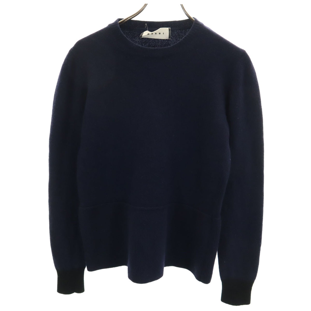 イタリア製 長袖 セーター 46 ネイビー ニット メンズ 古着