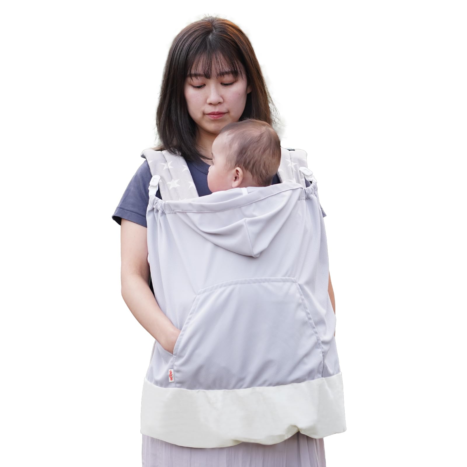 chibito サマーケープ 抱っこ紐ケープ 夏用 遮熱 uv 紫外線対策 暑さ対策 (グレー)