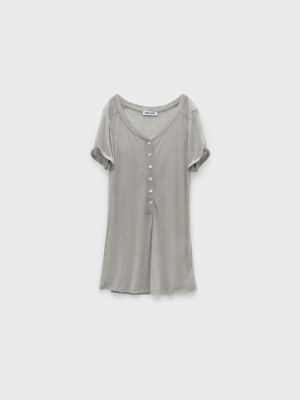 【LOW CLASSIC】26SS BUTTON-UP JERSEY LONG T-SHIRT : OATMEAL