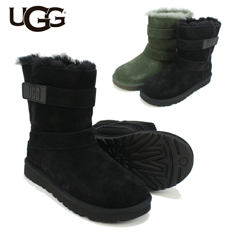 UGG ウィメンズ ベイリー グラフィック ロゴ ストラップ ムートンブーツ レディース
