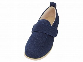 徳武産業 あゆみシューズ 介護靴 施設用 ダブルマジックII 雅（みやび） 7E 紺 片足/右3Lサイズ 7021