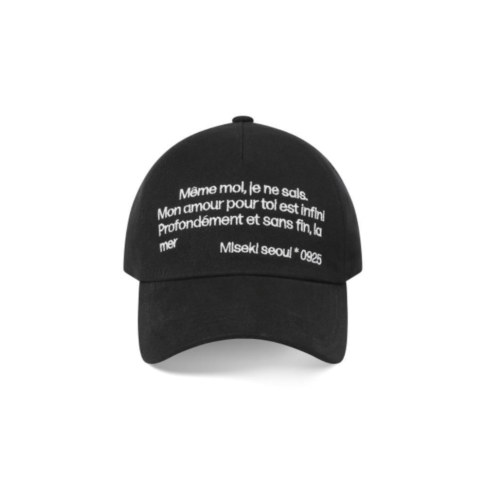 MISEKI SEOUL Misekiseoul quote ball cap BLACK MSK252AC01