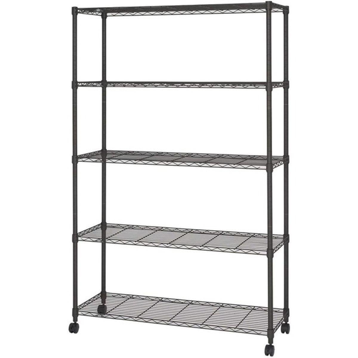 【在庫有・即納】ルミナス ノワール フリーラック スチールラック 5段 幅111×奥行41×高さ178.5cm NO1118-5 　つや消し キッチンラック 収納 メタルラック 10,480円