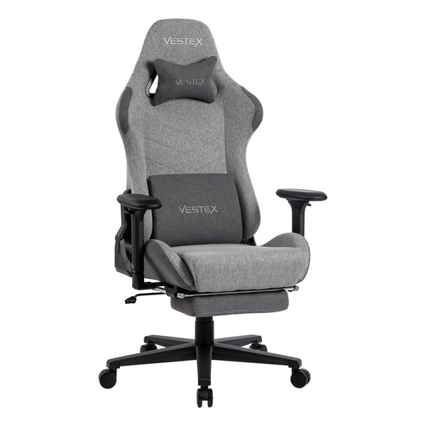 S1 カラーファブリック フットレスト付き ゲーミングチェア グレー VES-S1FTGY