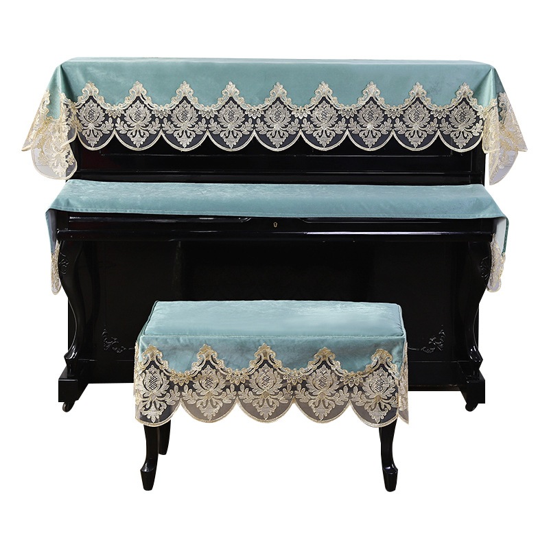 ピアノカバー 3点セット 北欧 レース アップライト トップカバー 電子ピアノカバー 刺繍 通用 直立型 刺繍 ピアノ 田園風 ピアノ掛け 通気性 防