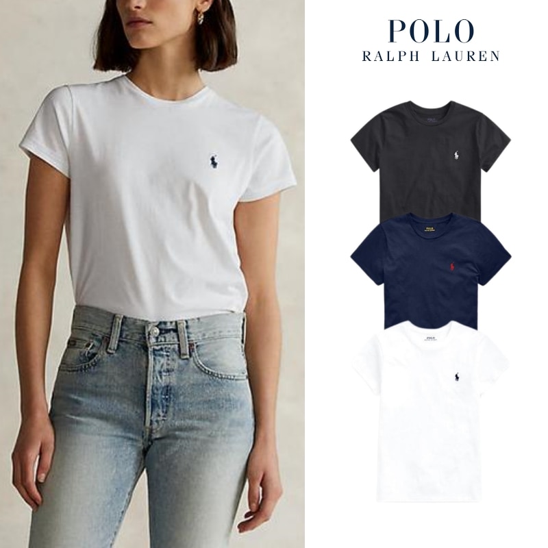 ポロラルフローレン レディース Tシャツ 半袖 コットン (3色)