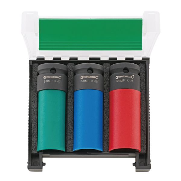 STAHLWILLE スタビレー 3点入 差込角1/2inch インパクト六角ソケット ホイールナットセット ロング ケース付 51IMPK/3 工具 ツール DIY 作業工具