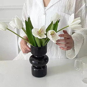 式シンプルレトロガラス花瓶居並べ水養花挿し器軽贅沢デスクトップソフトアクセサリー