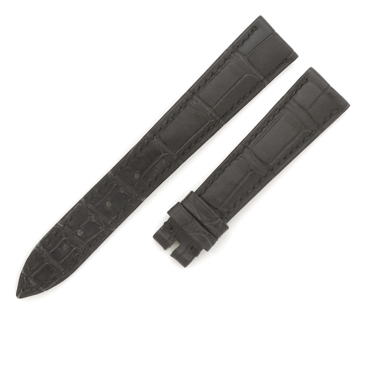 メンズ 新品同様 純正 クロコ ベルト バンド 替え 予備 スペア ストラップ 18mm ブラック 黒