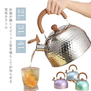 やかん 洗いやすい 4L 3L 2L 音が鳴る 笛吹きケトル 湯沸かし 広口笛吹きケトル お知らせ ガス火対応 IH対応 熱効率 キッチン雑貨