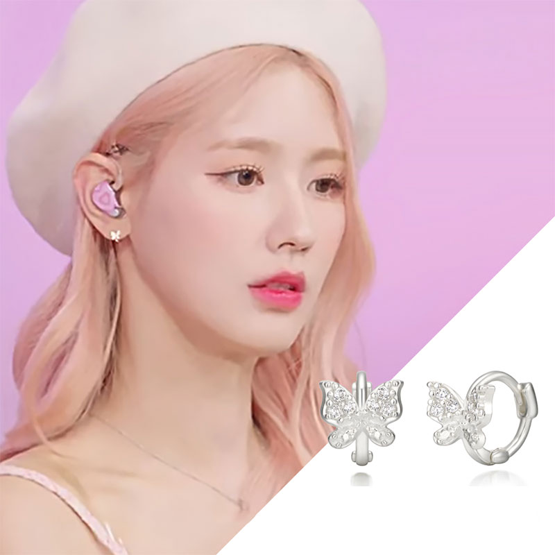 [(G)-IDLEミヨン着用]925 シルバー バネッサ ワンタッチリングピアス/韓国ファッション/韓国ファッションスタイル/韓国ストリートファッション/SNSで人気/韓国の人気ブランド 5,100円