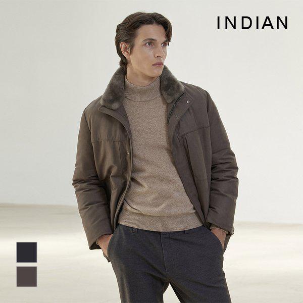 [INDIAN] ウール襟ダウンサファリジャンパー_MITKA5W9501