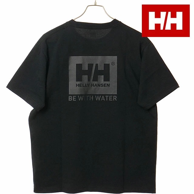 メール便 Tシャツ メンズ ショートスリーブビーウォーターロゴティー [HOE62623-K] ユニセックス トップス 半袖 バックプリント ポケットTee ブラック 正規取扱店