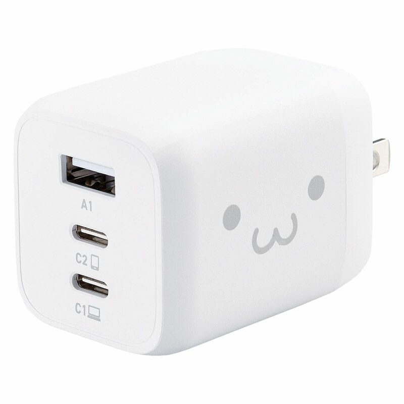 AC&USB充電器65W しろちゃん EC-AC4465WF