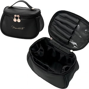 化粧ポーチ ブラウン 軽くて可愛い メイクボックス 持ち運び 多機能 バニティポーチ トラベルポーチ 化粧バッグ