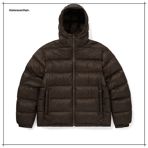 【THISISNEVERTHAT】 Skogar Hooded MID Down Jacket Brown 正規品