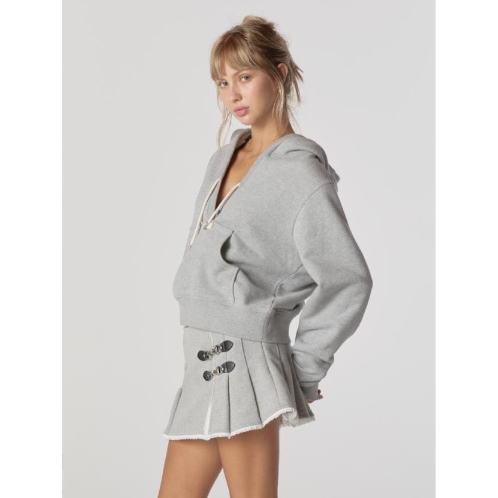 GLOWNY CIAO V CUT HOODIE GRAY GY24FAHD102GR