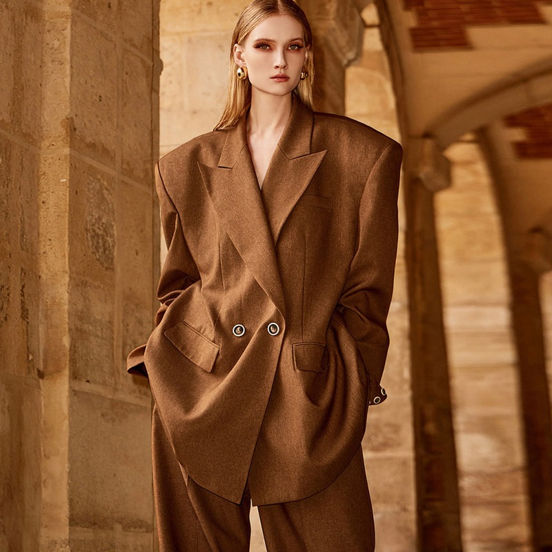 MBDJ044 オーバーフィット パッド ダブルボタン ジャケット