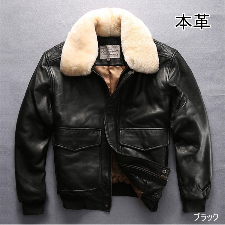 メンズ革ジャン 本革　秋冬　レザージャケット メンズファション　A2ライダースジャケット ラム革 バ