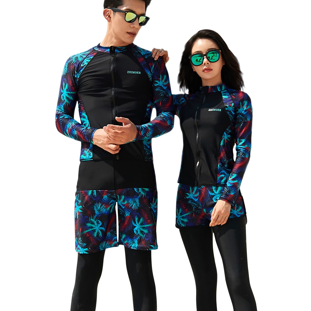 フィットネス水着 水着 ペア カップル レディース メンズ お揃い ラッシュガードzm2007c