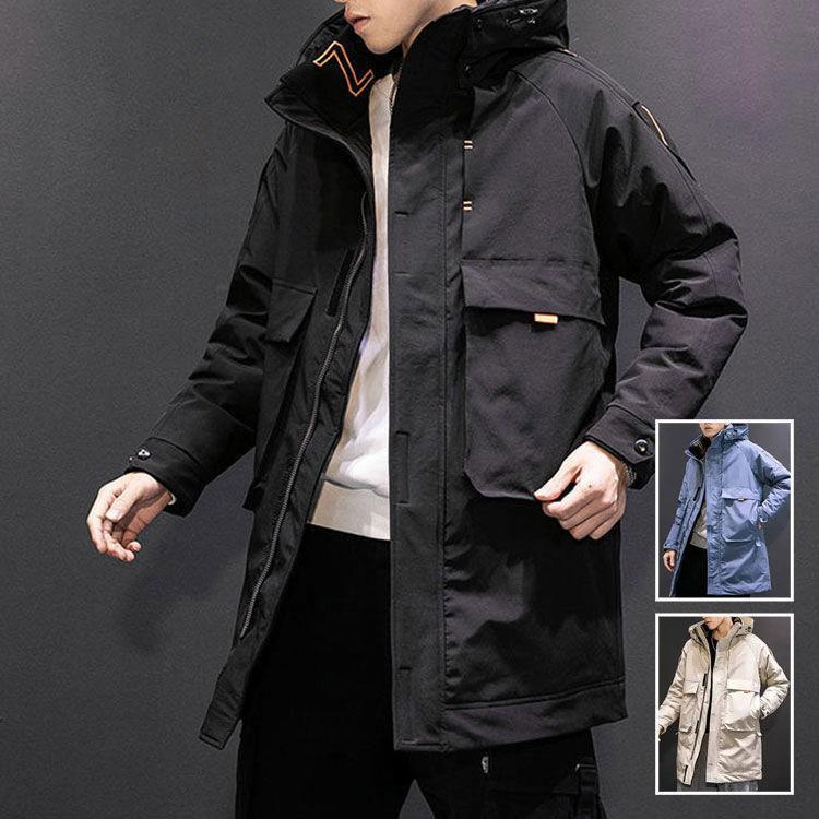 大人気 上品 ダウン90% 秋冬　ミドル丈ダウンコート メンズ ダウンコート ミドル丈 メンズ ダウンジャケット メンズコート アウター ダウン　防寒保温