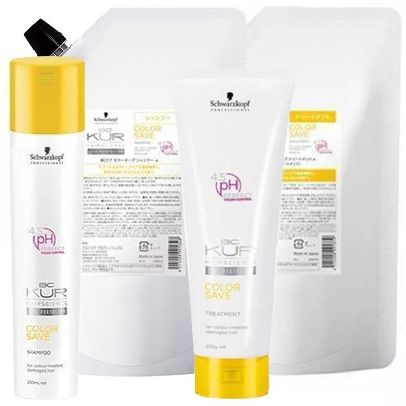 BCクア カラーセーブ シャンプー 250mL + 詰め替え 600ml トリートメント 250g 詰め替え 600g セット ヘアカラー カラーケア 色持ちアップ さらさら髪 パサつき 軟毛 ハリ・