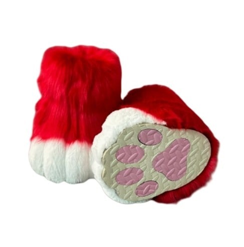 着ぐるみ ケモノ足 赤 Lサイズ 24.5~27CM ケモノ脚 ファースーツ ケモノ fursuit ぬいぐるみ コスプレ コスチューム kigurumi