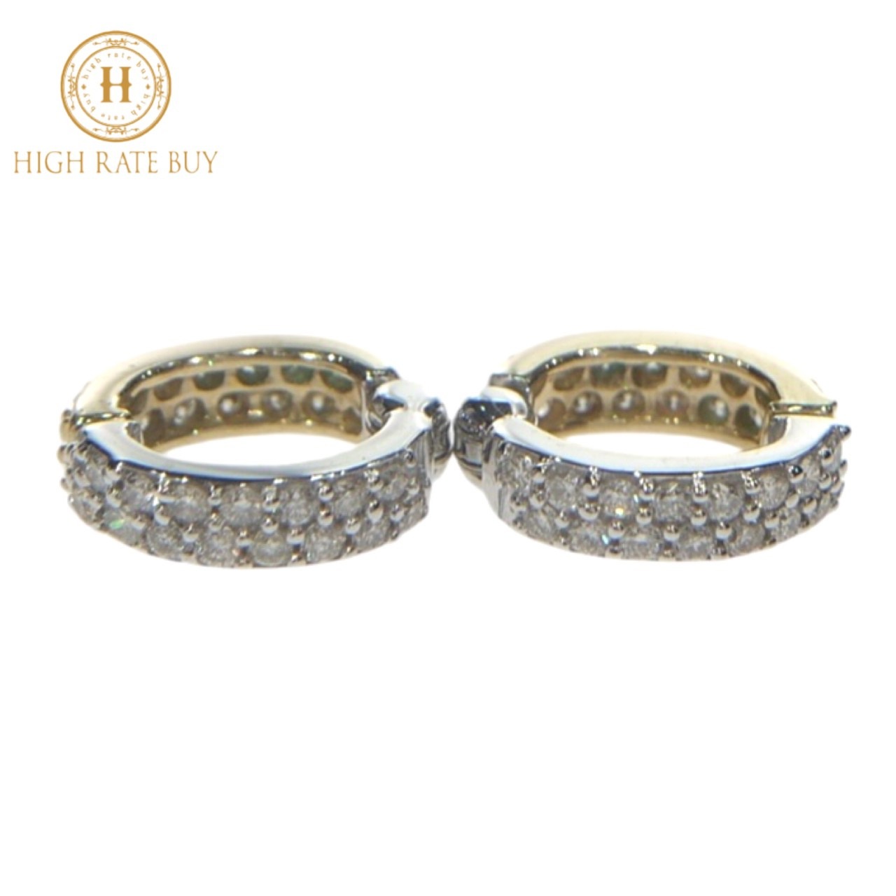 【未使用品】ダイヤモンド イヤリング K18YG K18WG 750 コンビ ダイヤモンド 0.52ct 0.26ct/0.26ct 中折れ式イヤリング ピアス レディース ジュエリー アクセサリー