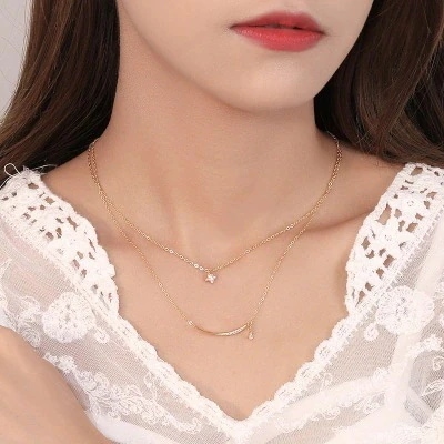 Gpハートネックレスステンレス製18KGP錆びない色落ちないシンプルなファッションジュエリー福袋クリスマスプレゼント K18