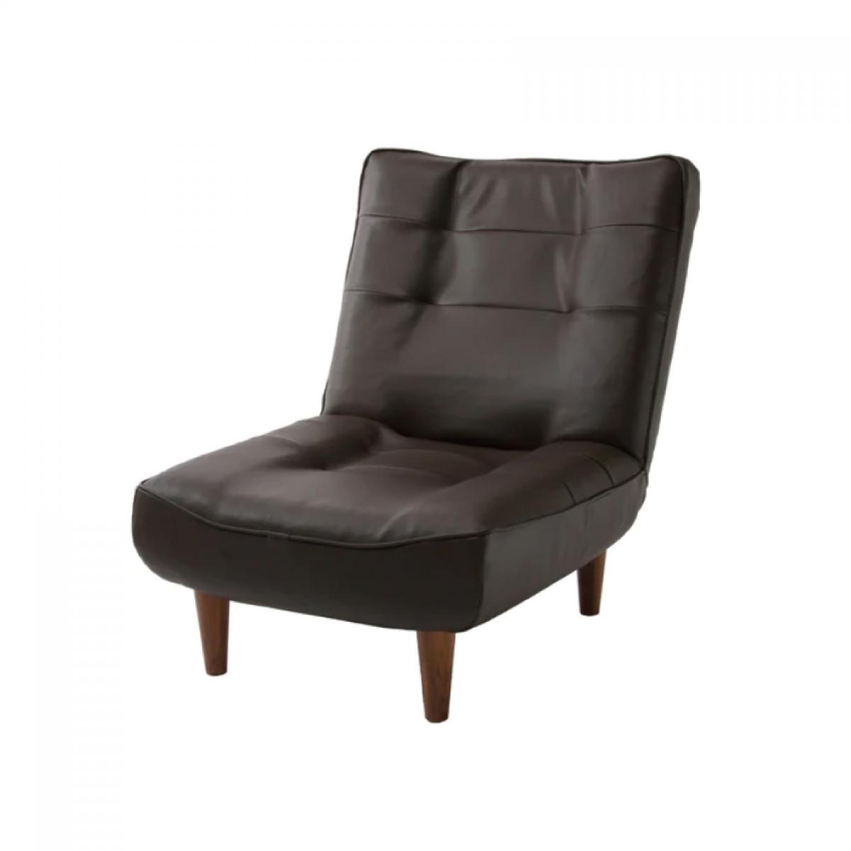 【I】 セルタン ハイバックソファ 1人掛け LULU PVC レザー ブラウン ソファ 1人 リクライニング 座面ポケットコイル A327p-595BR 【受注生産品】グ